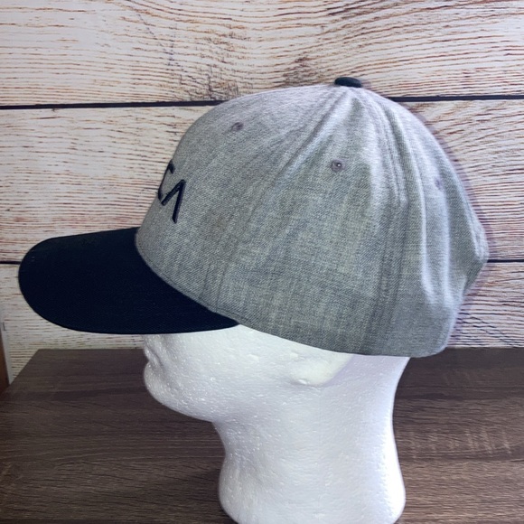 Pre Owned RVCA Snapback Hat Men's Unisex Cap Gray Black Logo - Picture 5 of 10
